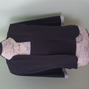 RM Richard’s Jacket & Tank Crystal Trim  Elegant Black Knit Dressy Casual Sz 6p